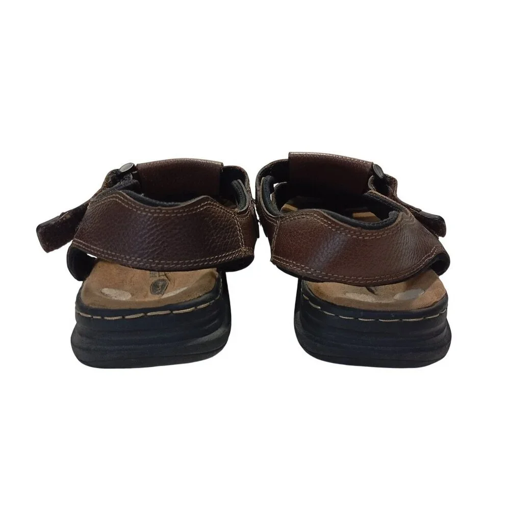 Dr. Scholls Mens Camden Brown Leather Sandals Open-Toe Comfort Fit Size 13M